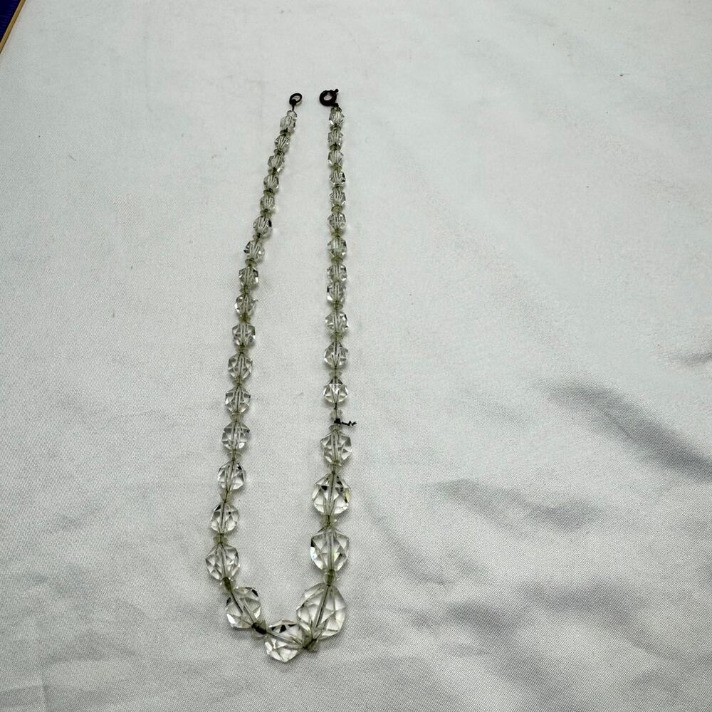 VTG cut crystal mid century necklace
